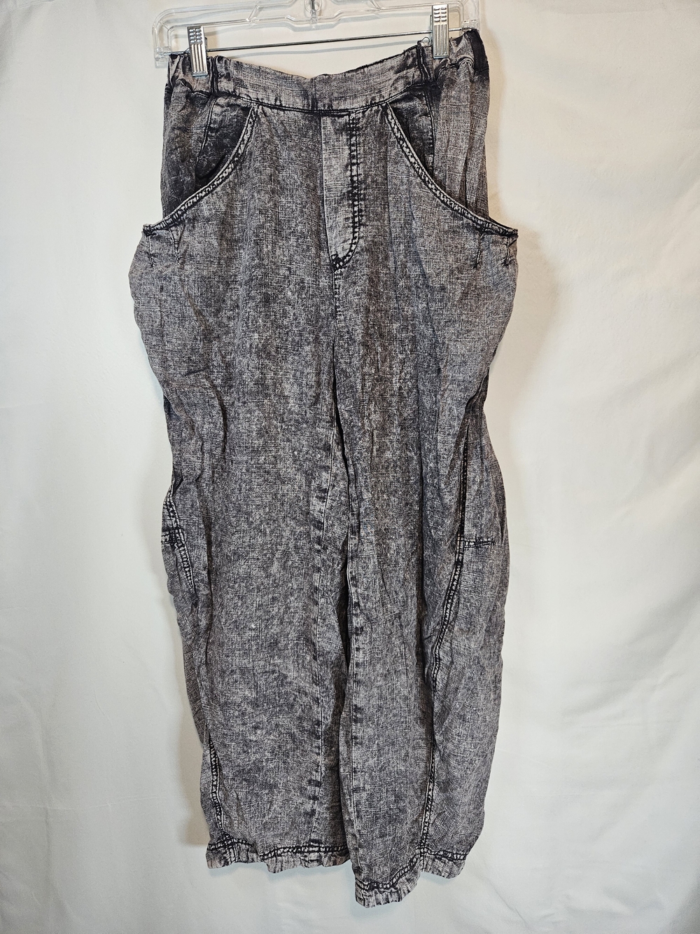 Free People Gray Acid Wash Jogger Pants with Utility Pockets